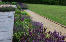 Border at terrace edge in Hampshire garden